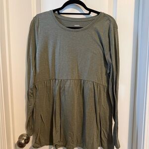 Maternity SONOMA Olive Green Long-Sleeve Peplum Top